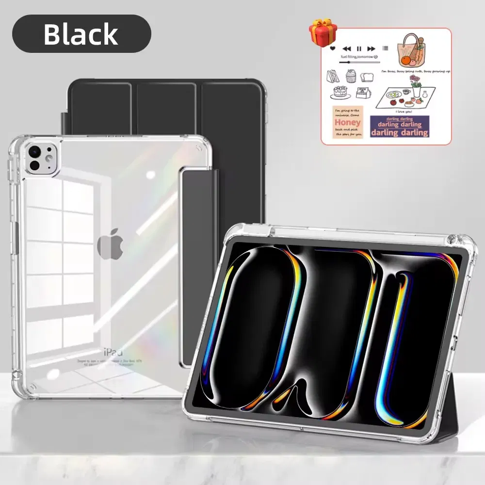 Color: black, Size: FOURTEEN - For iPad Air 5 Case 2024 Air 6 11 iPad Pro 11 12.9 13 10 Gen 10.2 9th 8th 7th 9.7 6th 5th Mini 7 6 Smart case with pen Holder