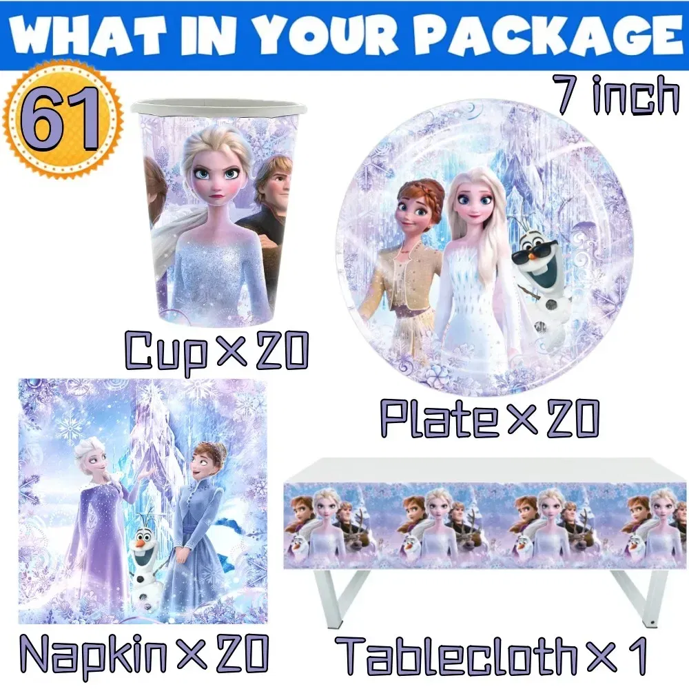 Color: Beige, Ships From: CHINA - New Frozen Elsa Anna Party Decorations Snow Queen Theme Tableware Balloon Set Baby Shower Kids Girls Birthday Party Supplies