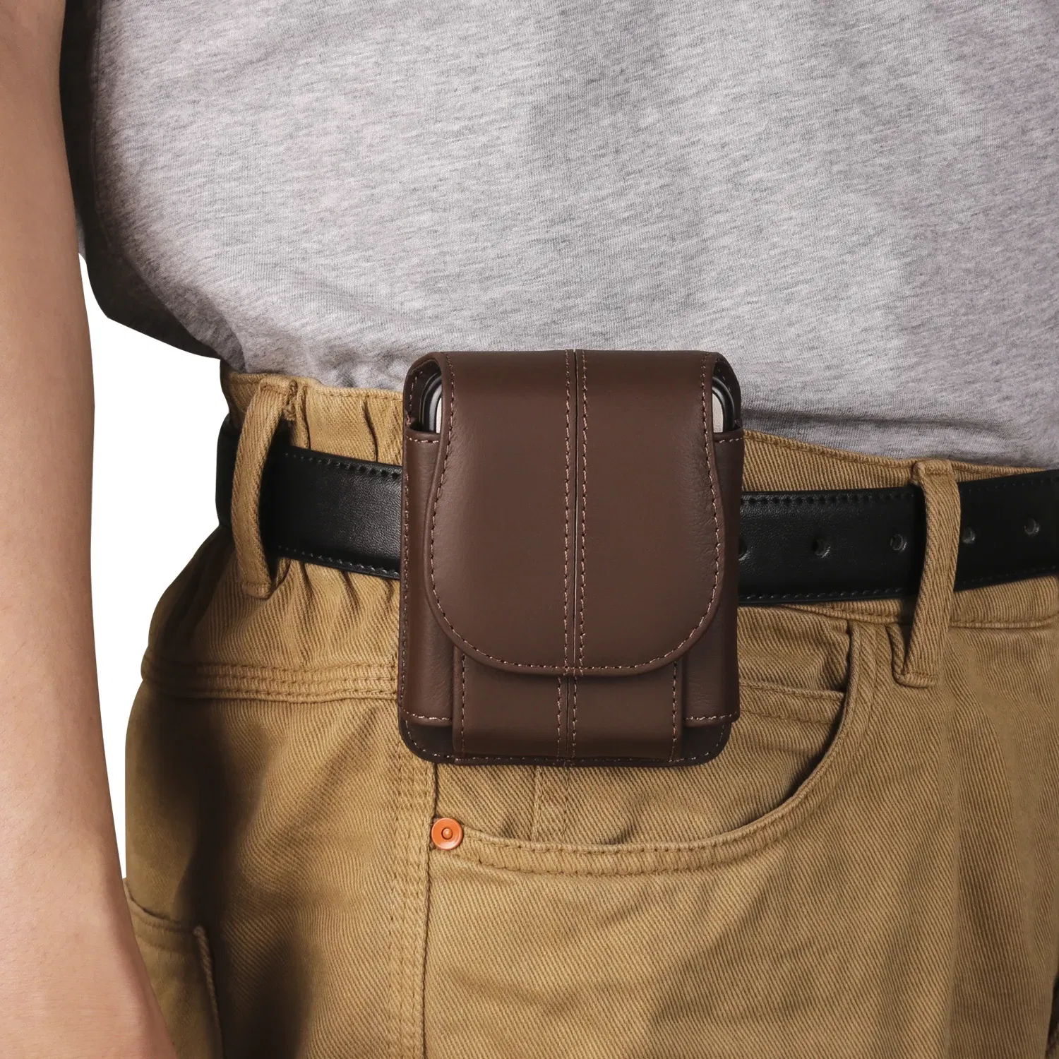 Color: black, Ships From: CHINA, Material: Microfiber - Cow Genuine Leather Belt Clip Case For Samsung Galaxy Z Flip6 Flip5 Flip4 6 5 4 3,Oppo Find N3 Flip Men Waist Bag Holster Pouch