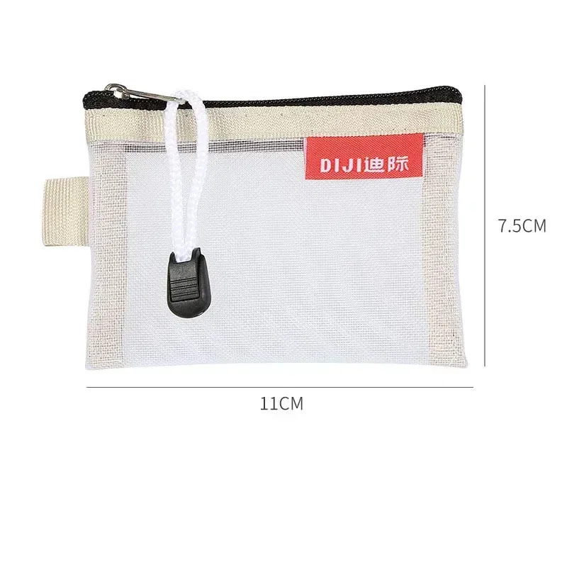 Color: MULTI - Mini Mesh Coin Bags Money Earphone Data Line Storage Bags Bus ID Credit Card Holder Zipper Pouch Traveling Small Coin Wallet