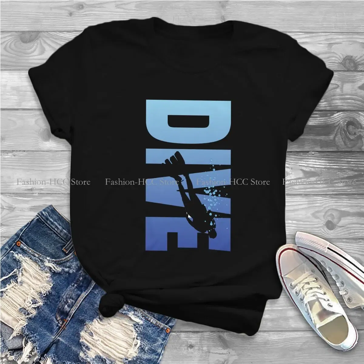 Color: WHITE, Size: XXL - Deep Blue Sea Unique Polyester TShirt Dive Scuba Diving Top Quality New Design Gift Clothes T Shirt Short Sleeve