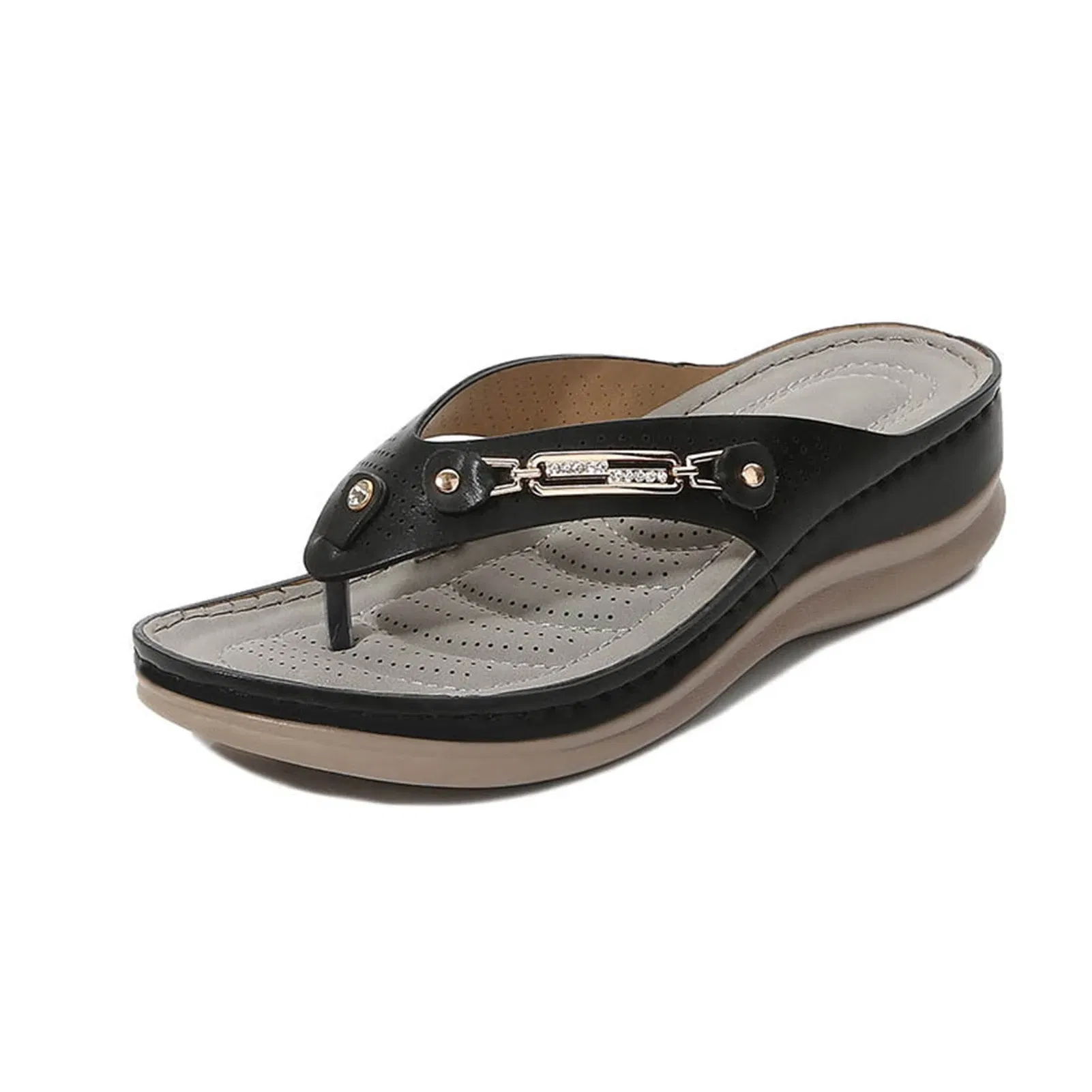 Color: black, Shoe Size: 39, Ships From: CHINA - Women's Soft Cushion Flip Flops Thong Sandals Slippers Casual Orthotics Sandals