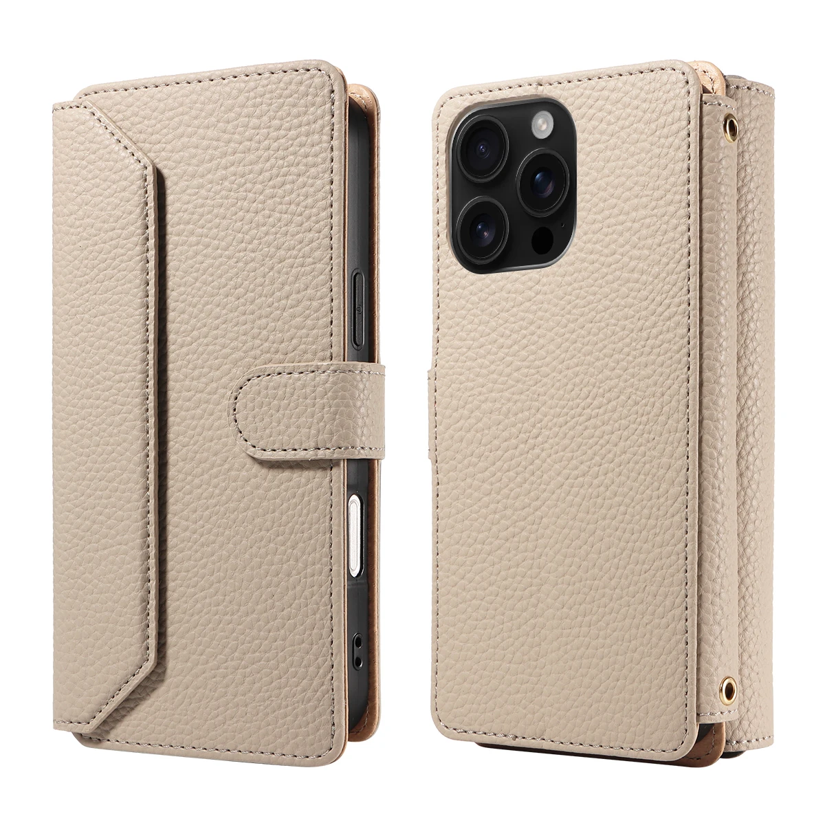 Color: Beige, Bundle: Case & Strap, Material: Artificial Leather, Compatibility by Model: Galaxy S24 - Crossbody Leather Phone Case for Samsung Galaxy S25Edge S25Ultra S24FE S24Ultra S23Ultra Multi-Card Slot Anti-Drop Wallet Case