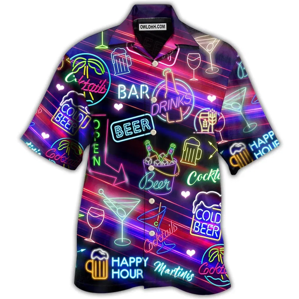 Color: Beige, Size: L - 2023 Men's Hawaiian Shirts Party Beer Harajuku Oversized Shirt Fashion Printed Short-sleeved Beach Top Tee Men's Clothing Camisa