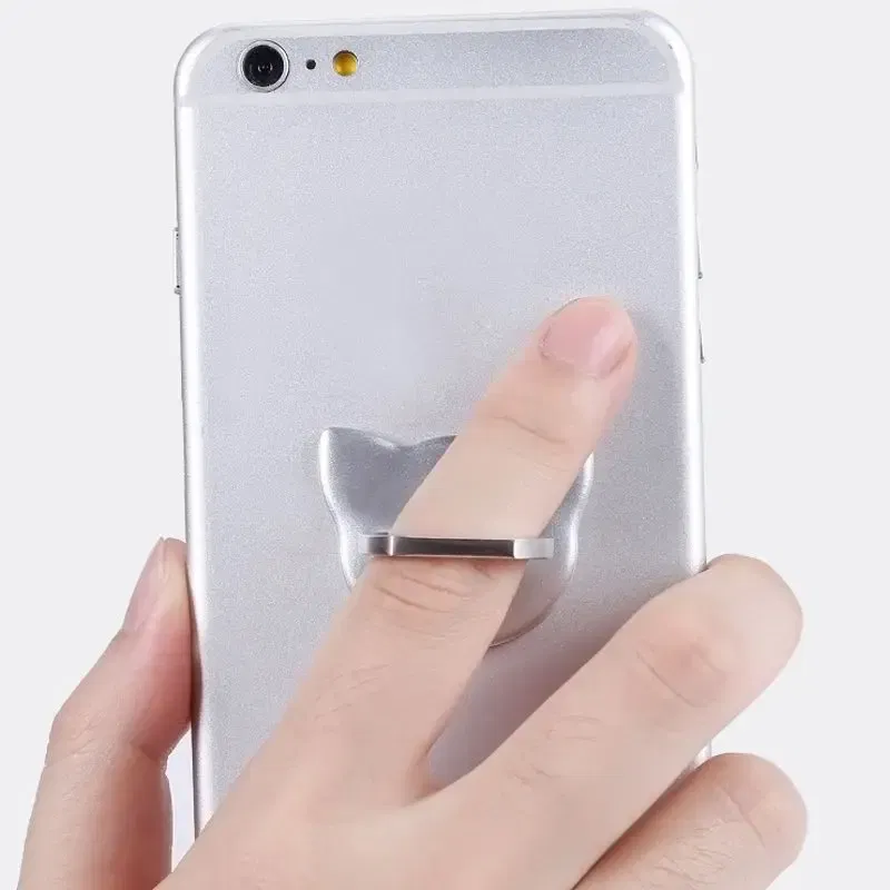 Color: WHITE, Ships From: CHINA - Cat Finger Ring Mobile Phone Holder 360 Degree Rotating Socket Round Smartphone Cell Car Mount Stand Support Accessories