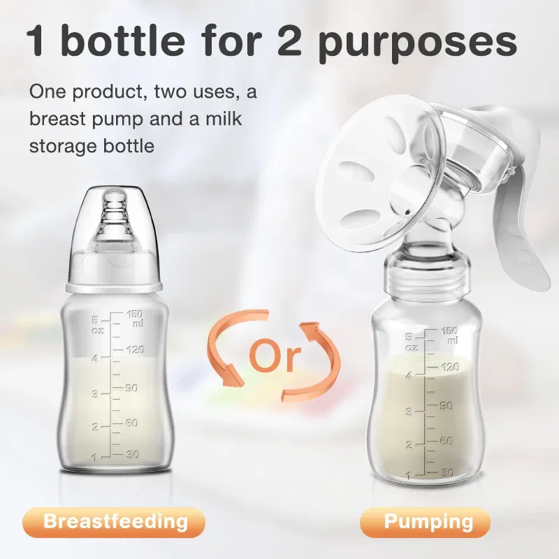 Color: WHITE - MAMIJOY  Breast Pump Baby Nipple Manual Suction Milk Pump Feeding Breasts Pumps Milk Bottle Sucking Postpartum Supplies BPA Free