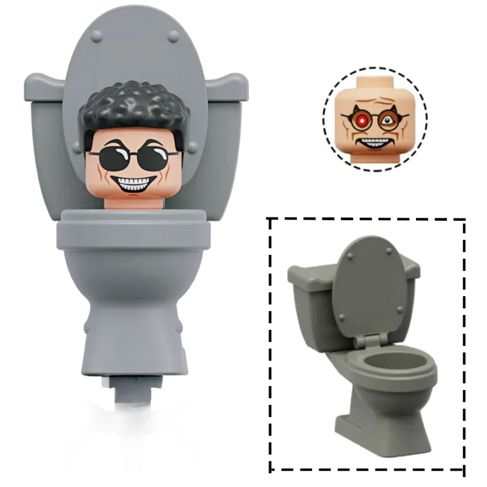 Color: Silver - Skibidi Toilet Man Building Blocks MOC City KDL818 House Accessories Titan TV Monitor Speakman Figures Toys For Birthday Gift