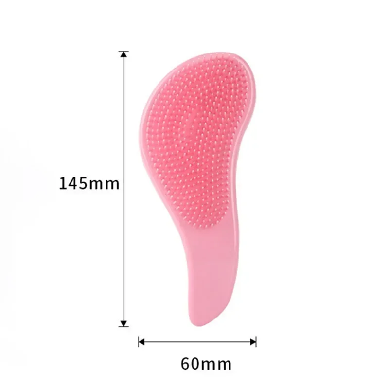 Color: Black - Children Magic Handle Detangle Hair Comb Shower Massage Hairbrush Anti Static Massage Hair Brush Woman Salon Hair Accessories