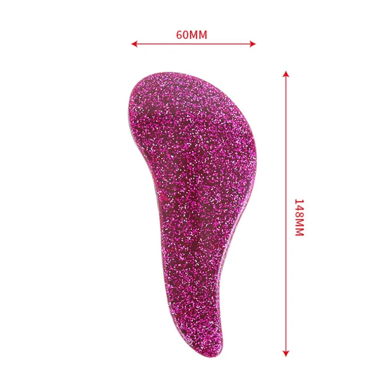 Color: Black - Children Magic Handle Detangle Hair Comb Shower Massage Hairbrush Anti Static Massage Hair Brush Woman Salon Hair Accessories