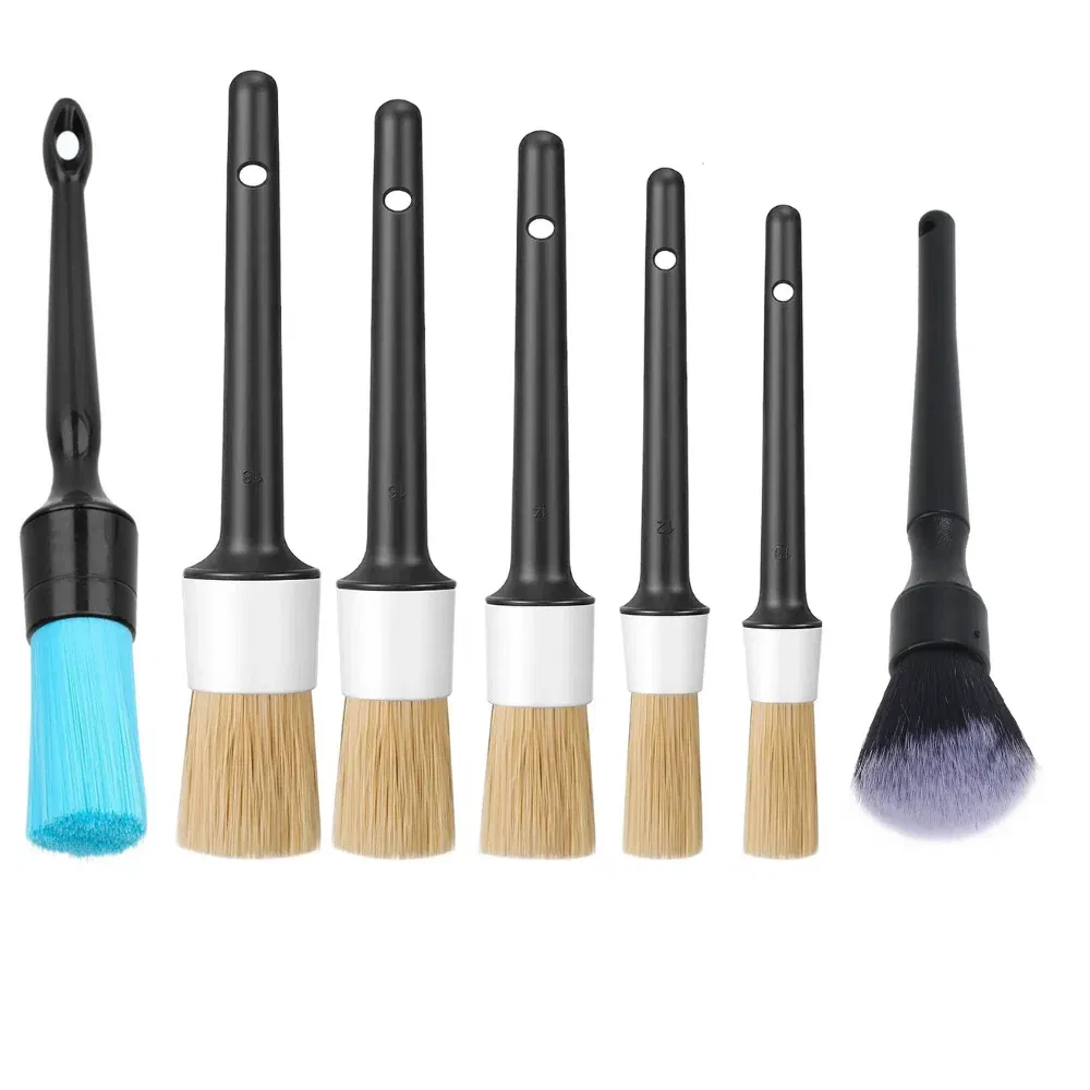 Color: Green - Car Detailing Brush Set Car Cleaning Brushes Sponges Towels for Car Air Vents Rim Cleaning Dirt Dust Clean Tool Wash Accessories