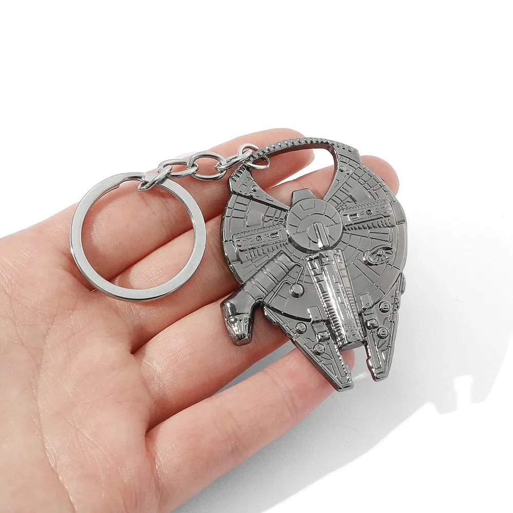Color: WHITE, Ships From: CHINA - Disney Star Wars Keychain Spaceship Darth Vader Robot BB 8 Metal Pendant KeyRings Beer Bottle Opener Movie Jewelry for Men Gifts