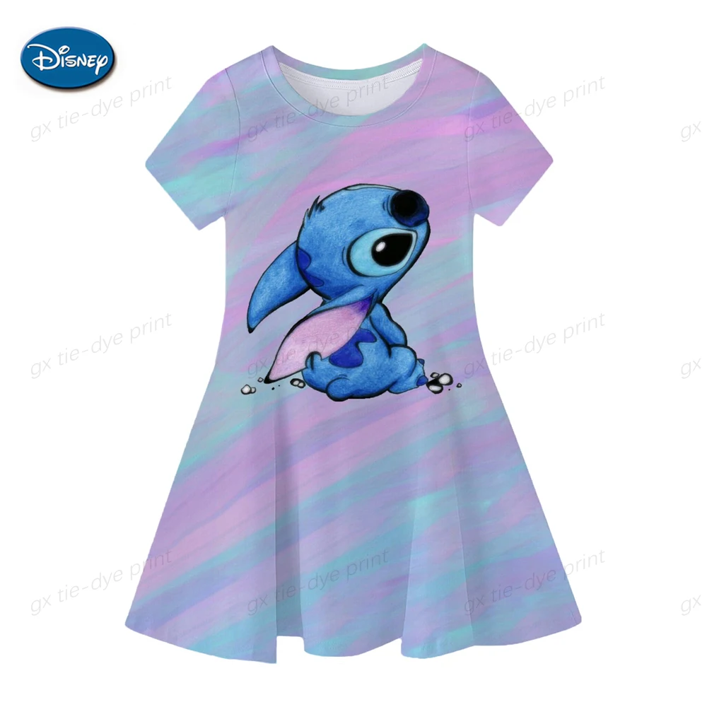 Color: Gold, Ships From: CHINA, Kid Size: 5 - Fashion Baby Girls Stitch Dress Summer Dress Cartoon Stitch Dress Princess Stitch Dress Children's Girl Clothing 0-14 Years