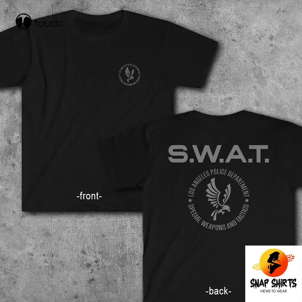 Color: PURPLE, Size: L - New Lapd Swat Tv Series S.W.A.T. Inspired T Shirt Los Angeles Dep Tee T-Shirt