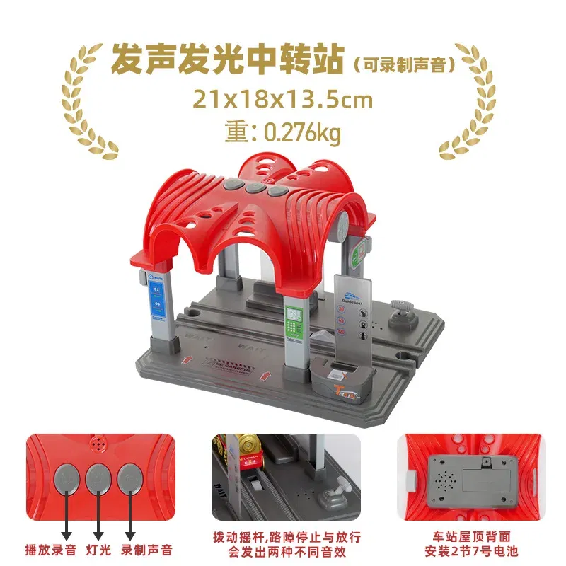 Color: PURPLE - Wooden Train Track Railway Bridge Tunnel Accessories Fit Police Station Scene for Brio Wood Train Pieces Educational Toys