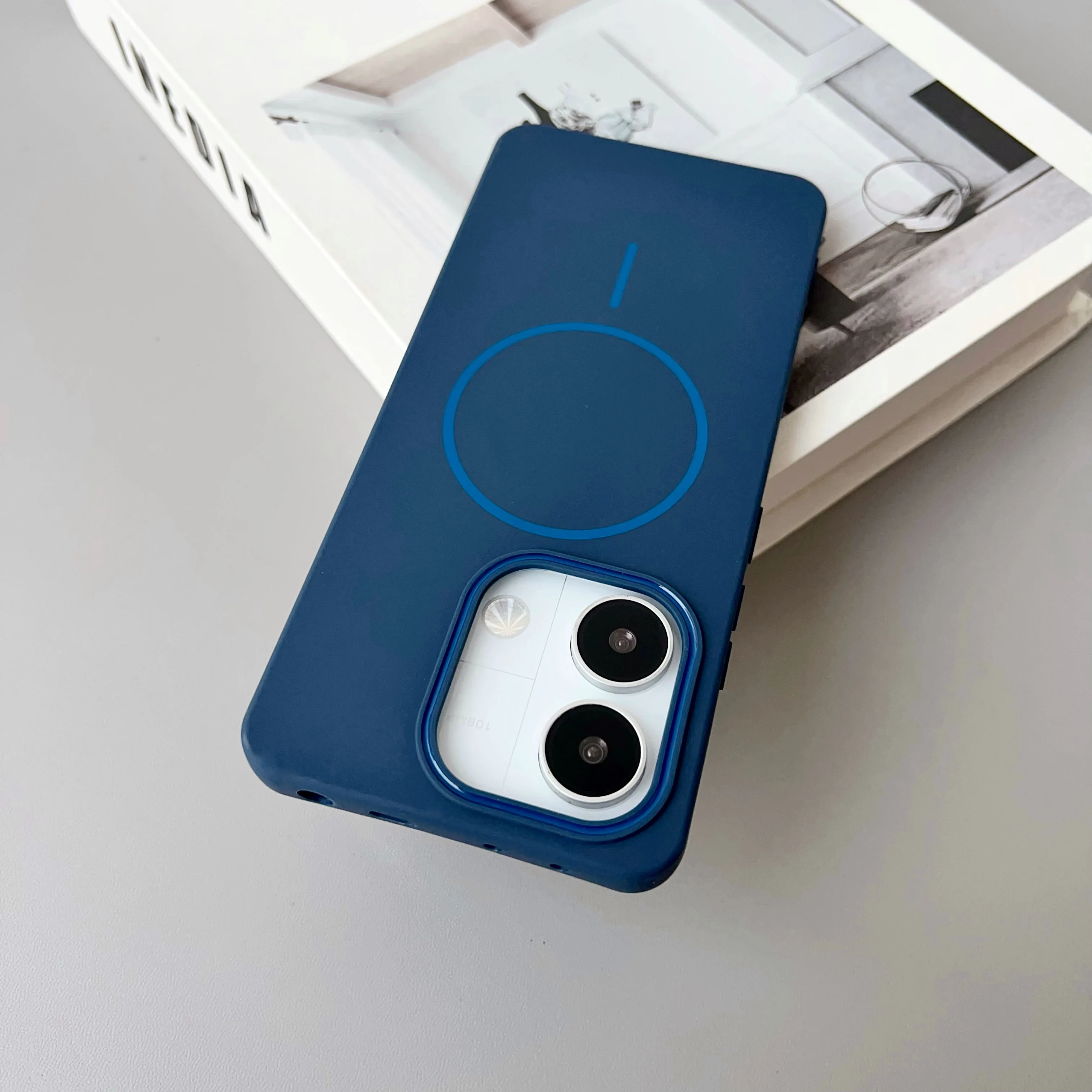 Color: Blue, Compatibility by Model: Redmi Note 13 4G - NEW For Redmi Note 14 13 Pro A4 A5 4G 5G skin sensitive original thin circle magnetic solid color phone protective case