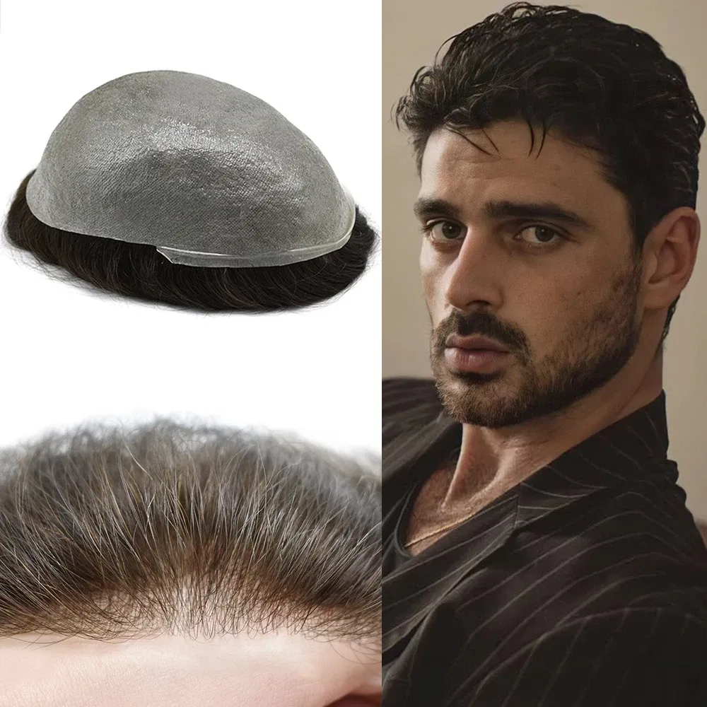 Toupee Color: 6RD#, Toupee Density: 100%, Length: 6 inches, Ships From: CHINA, Toupee Size: 8x10 - Men Toupee Hair Systems Ultra Thin Skin 0.06MM V-LOOP Capillary Prosthesis Invisible Hairline Real Human HairPieces Hair Units