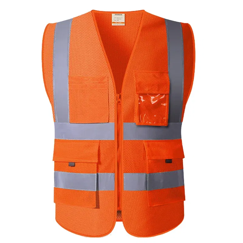 Color: Orange, Size: XXXL - SFVEST MENS WOMEN HI VIS VIZ EXECUTIVE VEST WAISTCOAT TWO INCHES WIDTH REFLECTIVE SAFETY LARGE POCKETS FREE DELIVERY