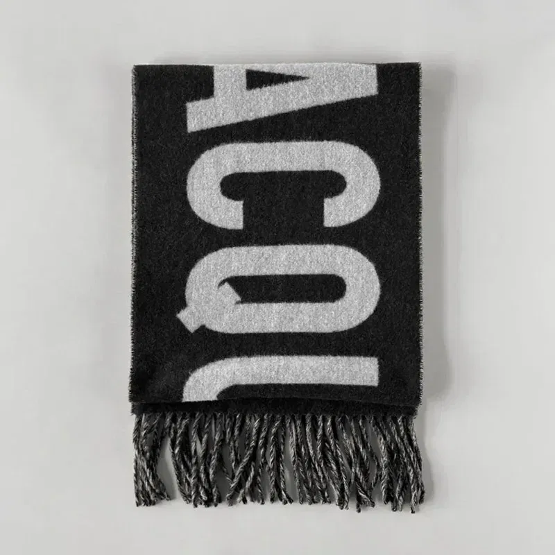 Color: Gold - 2025 100% wool scarf for women luxury brand winter thick warm neck scarves monogram high quality ladies fashion cashmere shawl