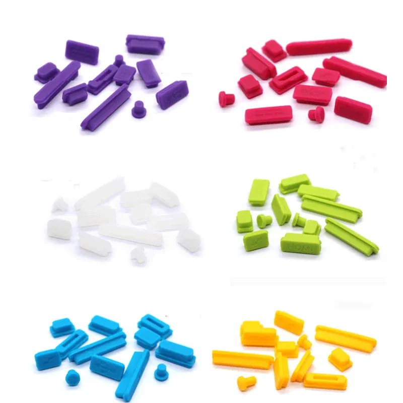 Color: green - 12pcs/set Silicone Data Port Anti Dustproof Plug For Apple Macbook 11Air 13Air 13 Pro dust plug Stopper Cover Set For Laptop