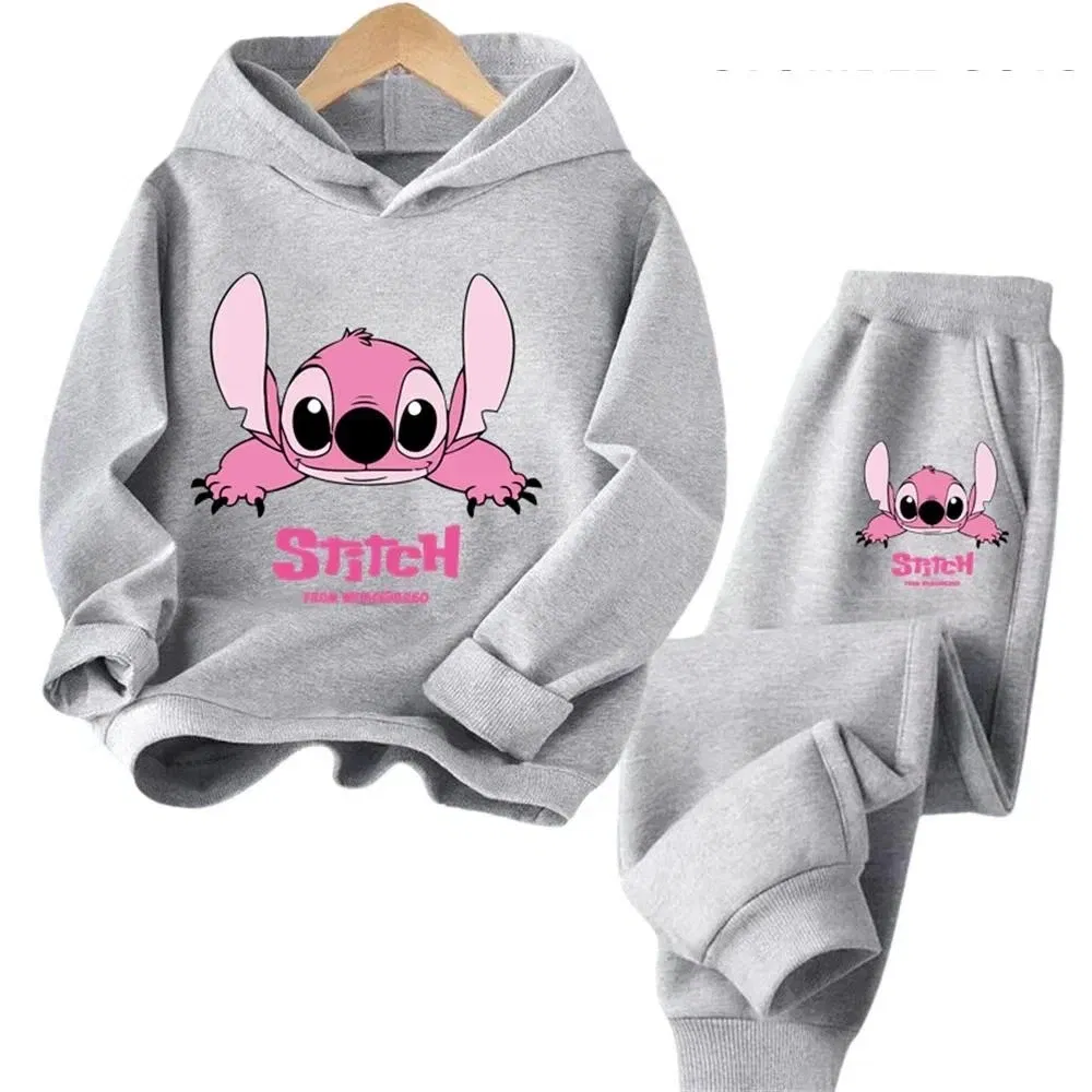 Color: black, Kid Size: 5 - Children Hoodies Stitch Kawaii Fashion Pullover Sweatshirt Anime Trucksuit Manga Cartoons Girls Boy Kids Autumn Casual Clothes