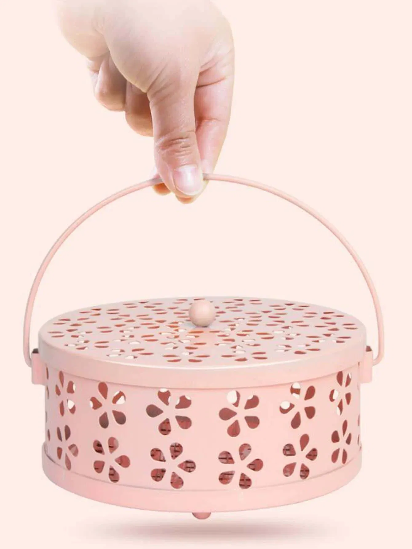 Color: Blue - Mosquito-repellent fireproof mosquito-repellent household with cover wrought iron sandalwood mosquito incense burner
