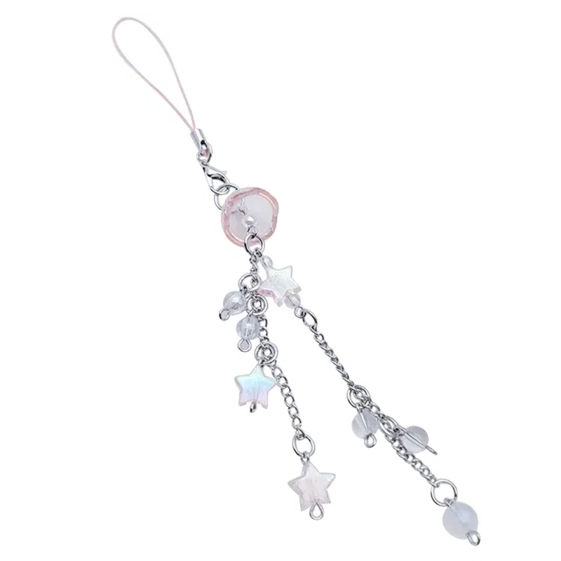 Color: Turquoise - Goth Y2K Phone Charm Pendant Kawaii-Key Chain For Bag Cute Accessory Women Guitar Strap Lanyard Beaded Keychain Pendant