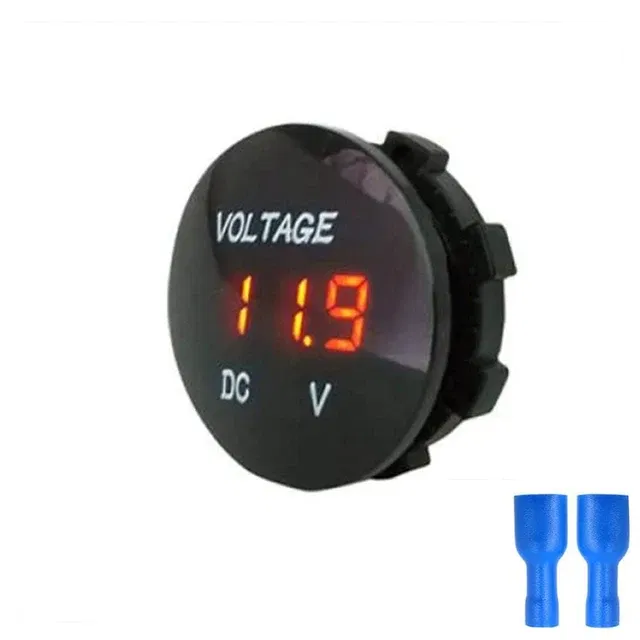 Color: WHITE - DC 5V-48V LED Mini Round Waterproof Motorboat Motorcycle Panel Digital Voltmeter Tester Monitor Display Voltmeter