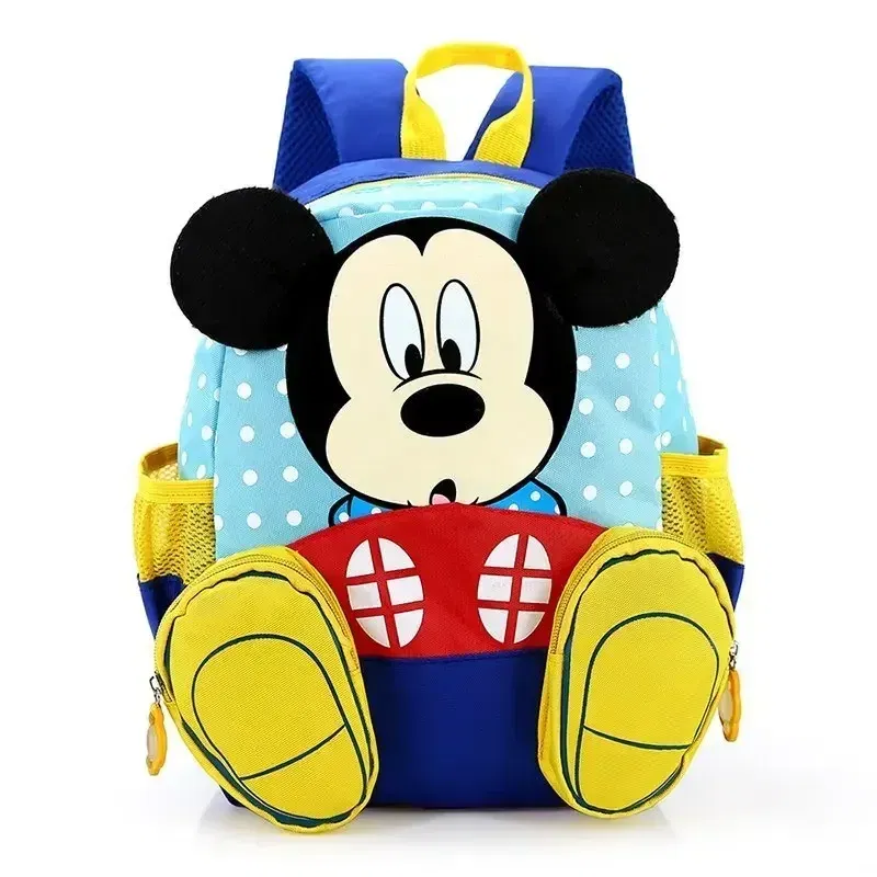 Color: Beige - MINISO Disney New Mickey and Minne Cute Cartoon Bookbag Teenage Casual Fashion Large Capacity Waterproof Dual-Shoulder Backpack