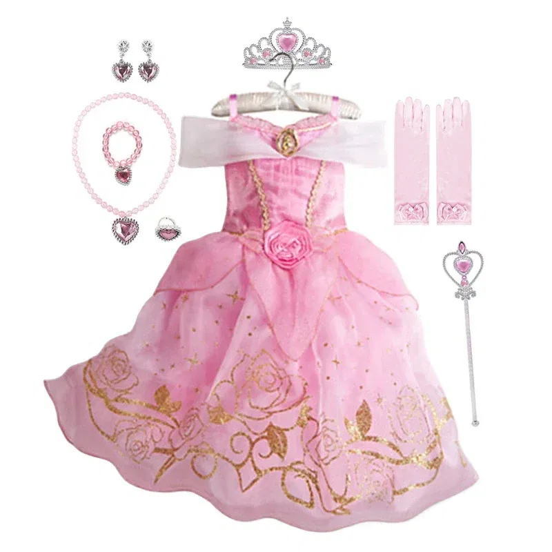 Kid Size: 11, Color: Chocolate - Belle Princess Dress for Girls Cosplay Beauty and The Beast Snow White Costumes Kids Halloween Carnival Birthday Clothes