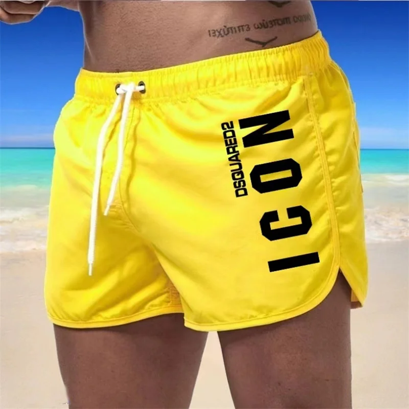 Color: Black, Size: L - Summer men's luxury beach pants clothing quick dry gym jogging sexy shorts vacation casual swimming trunks