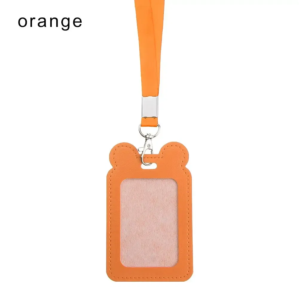 Color: PURPLE - Unisex Work Card Holders With Lanyard PU Bank Card Name Credit Card Holders Card Bus ID Holders Identity Badge With Neck Strap