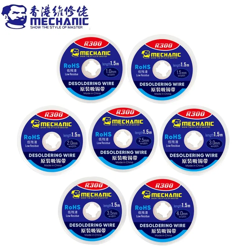Diameter: 2.3mm - 5pcs/lot MECHANIC Desoldering Wire Solder Wick Tin Remover 1.5m Length Desoldering Braid PCB Welding Rework Tool
