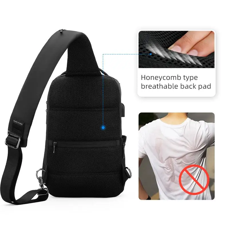 MARK RYDEN Crossbody bag Oxford Cloth Waterproof USB Recharging Sling bag Fits 12.5inch iPad Shoulder Messenger Bags Ches