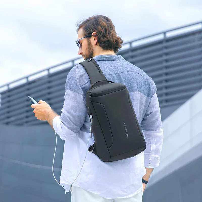 MARK RYDEN Crossbody bag Oxford Cloth Waterproof USB Recharging Sling bag Fits 12.5inch iPad Shoulder Messenger Bags Ches