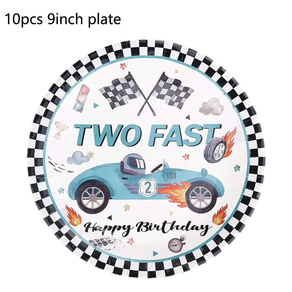 Color: Red, Capacity: 480ml - Racing Car Disposable Tableware PLates Cups Napkin Tablecloth Two Fast Birthday Party Decorations