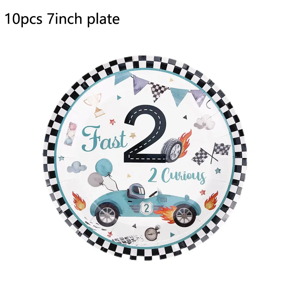 Color: Red, Capacity: 480ml - Racing Car Disposable Tableware PLates Cups Napkin Tablecloth Two Fast Birthday Party Decorations