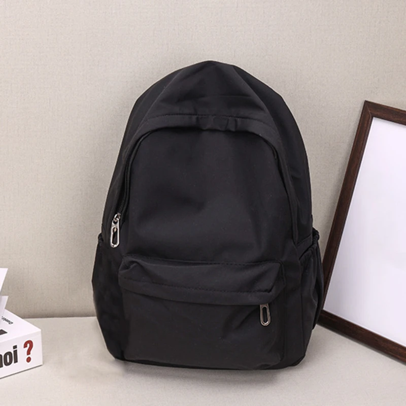 Color: Blue - Women Schoolbag Waterproof Large Capacity School Backpack Smooth Zipper Solid Teens Girl Casual Daypack Bag Student Supply NEW