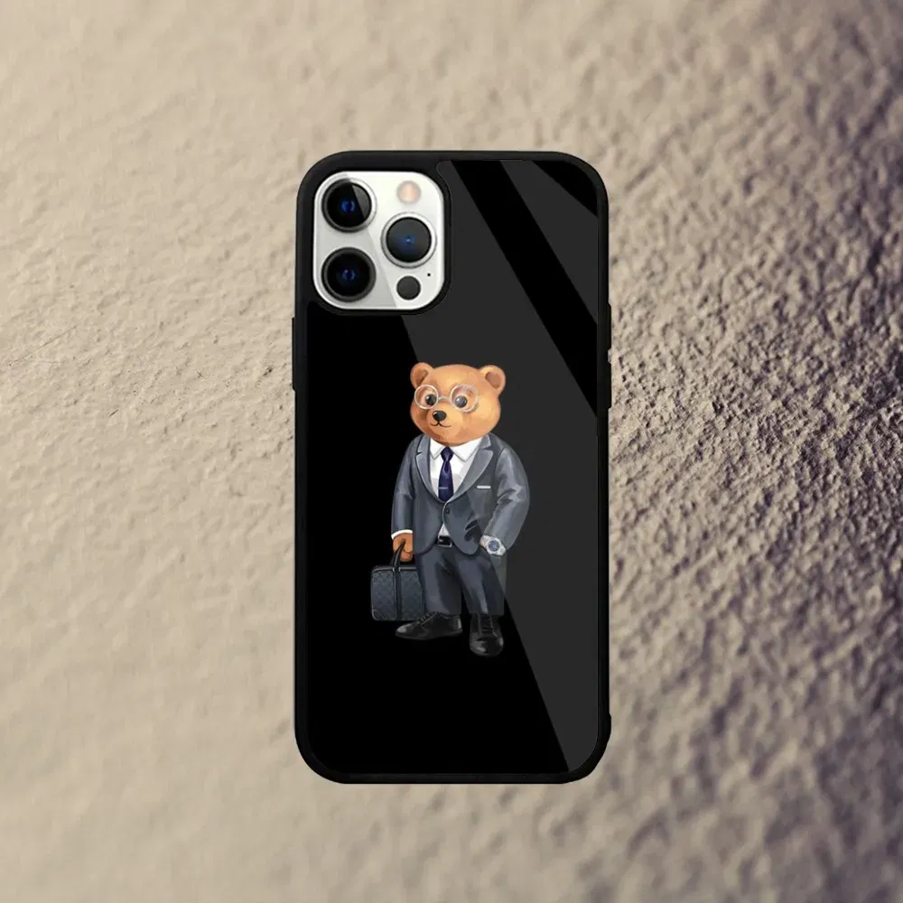 Color: Gold, Material: ABS - Baron F-Filou Bear Fashion Phone Case For iPhone 15,14,13,12,11,Plus,Pro,Max Mini Magsafe Magnetic Wireless Charging