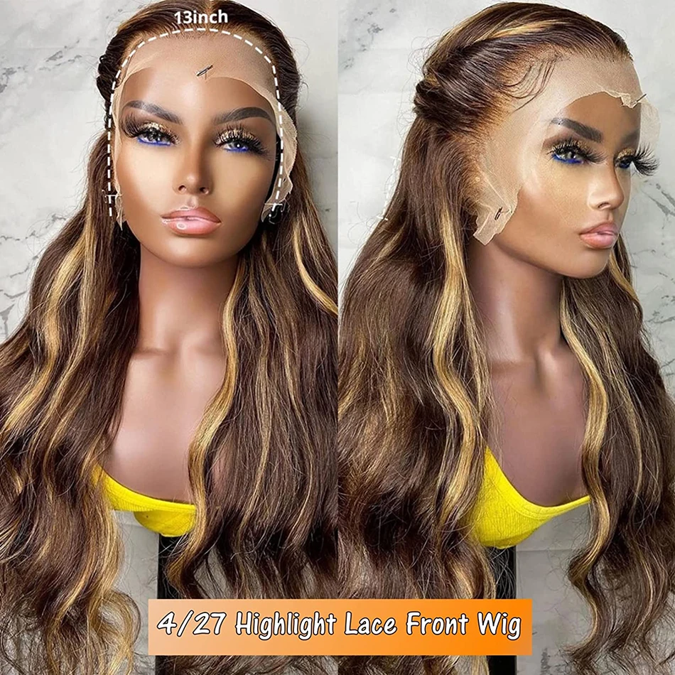 Stretched Length: 26inches, Hair Color: #24, Density: 210%, Ships From: CHINA - Highlight Wig Human Hair Blonde Body Wave 13X6 Hd Lace Frontal Wigs Hd Lace Wig 13X6 Human Hair 13X4 Lace Front Human Hair Wig