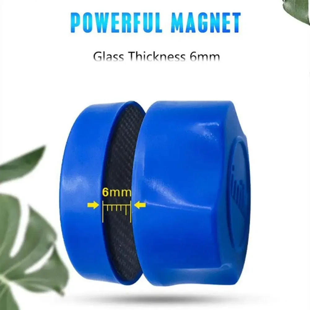Color: Blue - Aquarium Cleaning Magnet Fish Tank Clean Glass Scrubber Tool Double-Sided Algae Moss Removal Suspension Scraper
