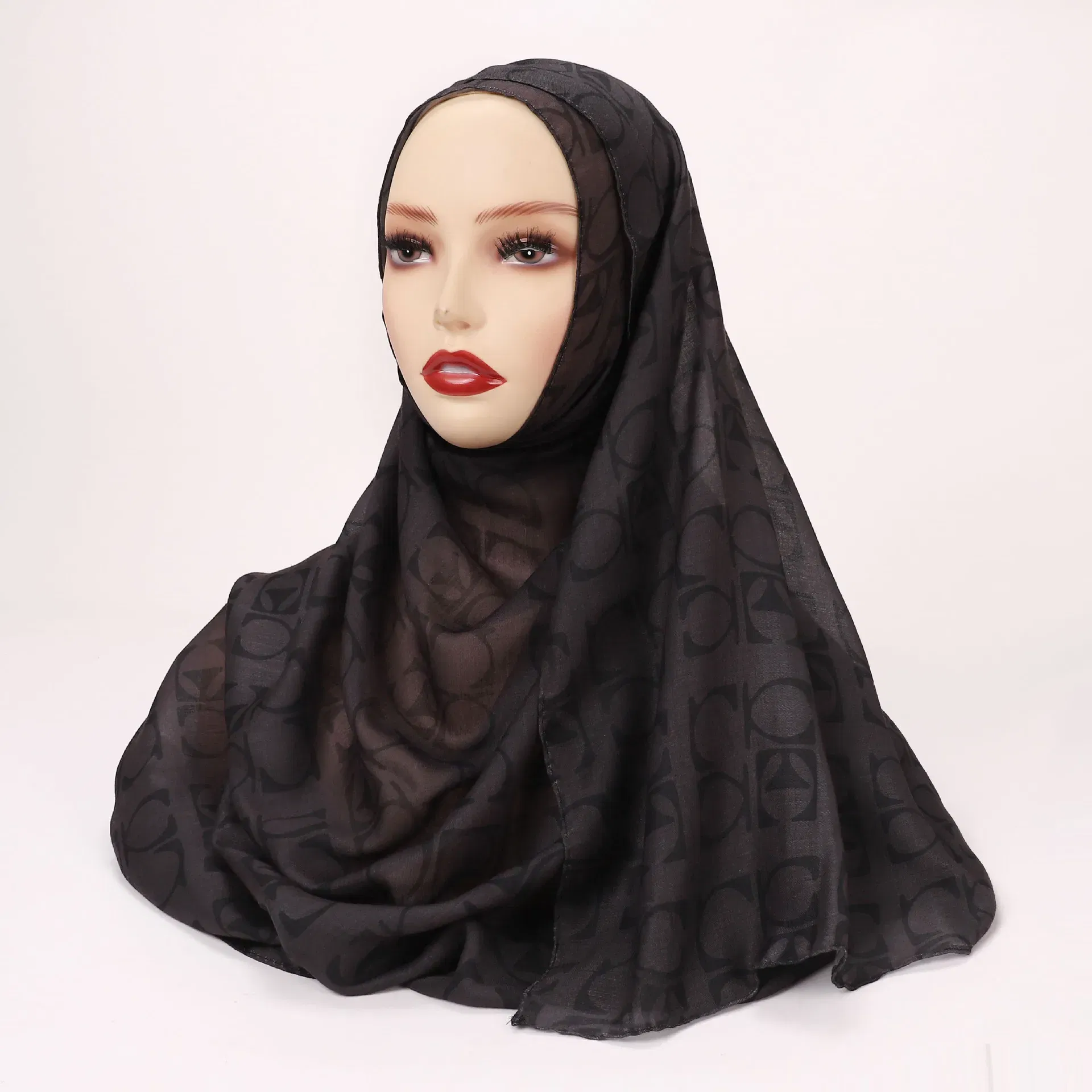 Color: dusty camel - 1Pcs Ramadan Hijab Leopard Print Women Bohemian Watercolor Soft Muslim Hijabs Floral Breathable Shawl Wrap Scarf Headscarf Warm