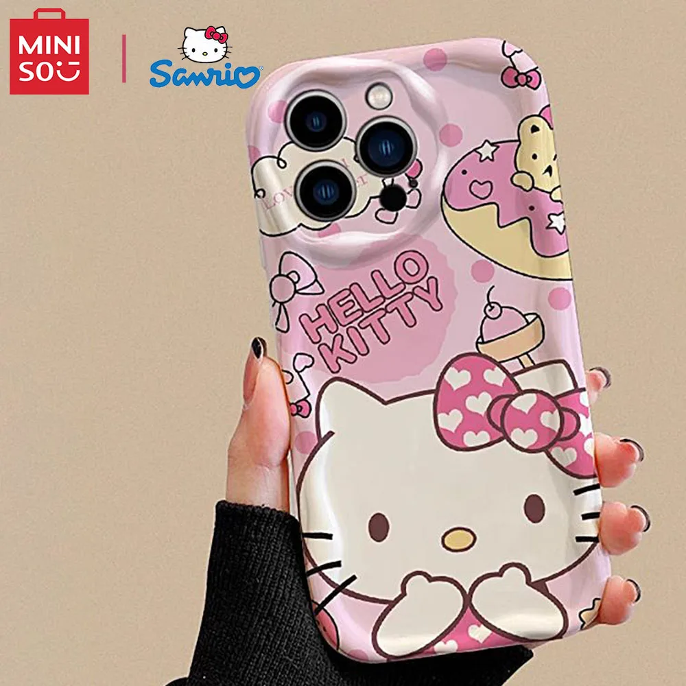 Color: BRIGHT PINK, Material: Neoprene - Miniso Sanrio Collaboration Hello Kitty Phone Case For Samsung Galaxy S10 S20 S21 S22 S23 S24 FE Plus Ultra Note 20 Phone Case