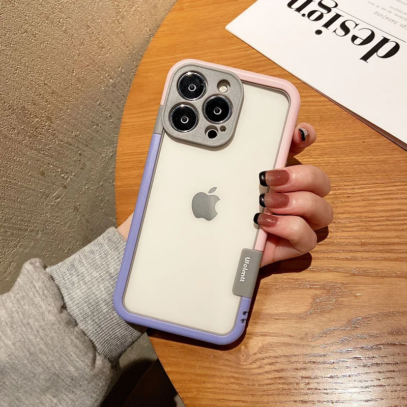 Color: Khaki, Ships From: CHINA, Material: Pc + tpu - Better Heat Dissipation Dual Color Bumper Border Soft Phone Case For iPhone 17 16 15 14 13 12 11 Pro Max 7 8 Plus XS XR