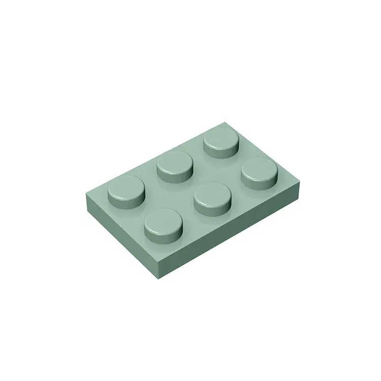 Color: Clear - Educational Assemblage GOBRICKS Plate 2 x 3 compatible with lego 3021 pieces of children's toys building block Particles Plate