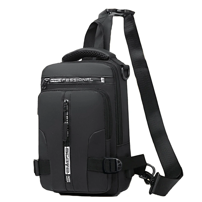 Color: Orange - Riding backpack for men, men's chest bag, casual men's single shoulder bag, lightweight and large-capacity crossbody bag