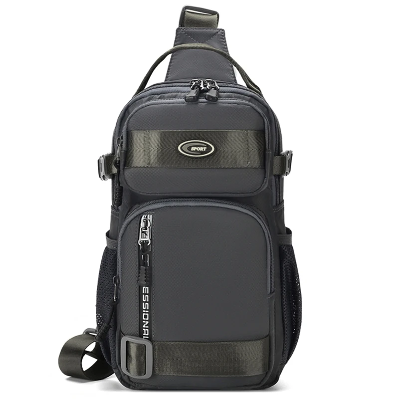Color: Orange - Riding backpack for men, men's chest bag, casual men's single shoulder bag, lightweight and large-capacity crossbody bag