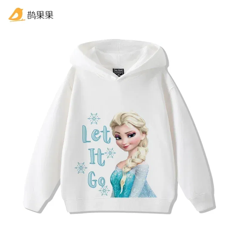 Color: green, Kid Size: 2T - Queen Elsa Surrounding Girls Autumn and Winter Hooded Sweatshirt Children Girl Children's Tops Cute Long-sleeved Coat