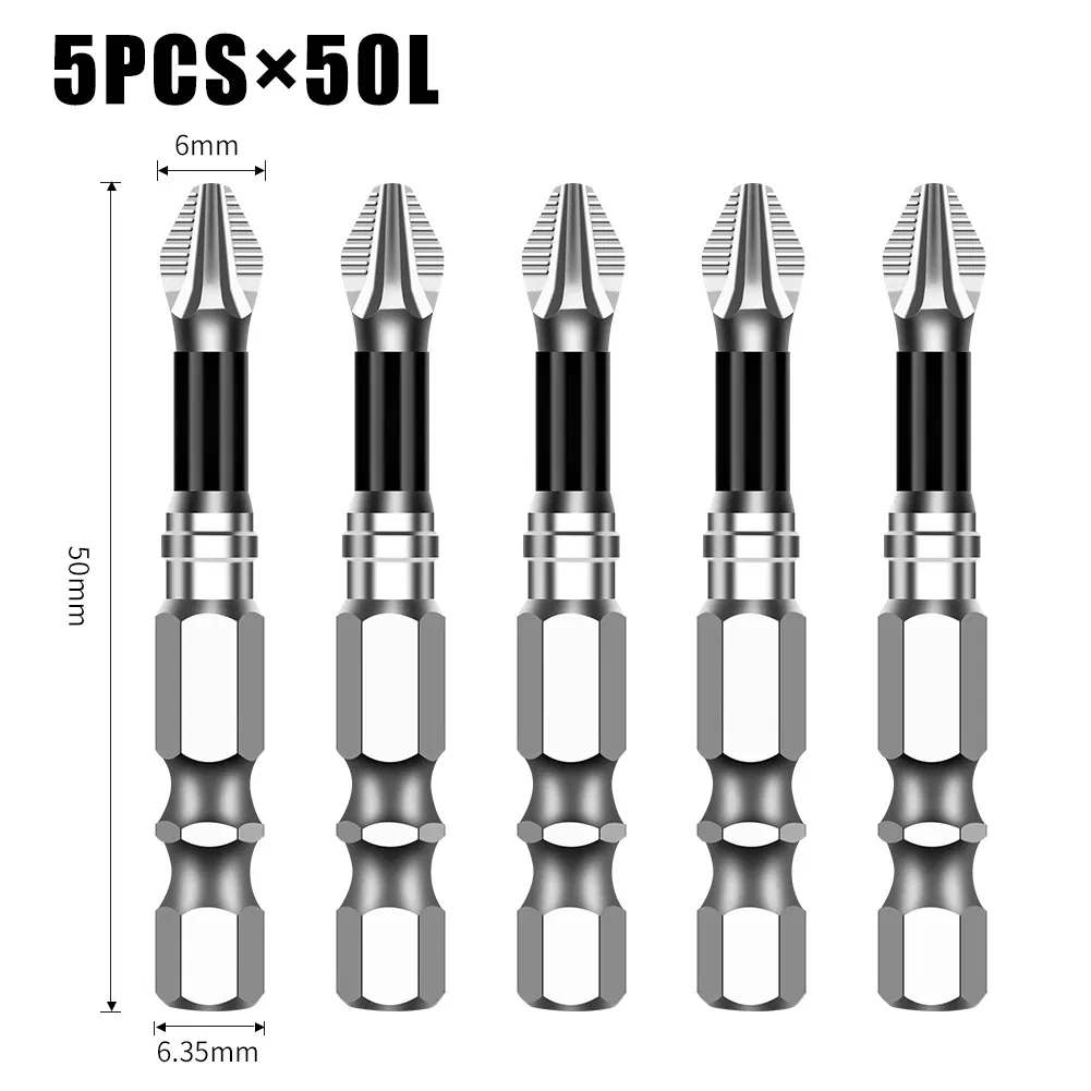 Color: Lake Blue - K5 Non-slip High Hardness Bit S2 Strong Magnetic 5A Black Non-slip Cross Head Electric Drill Electric Screwdriver Bit