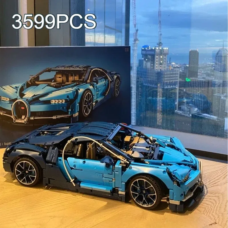 Color: Dark Khaki, Size: 4XL - 3599PCS Super Racing Car High-Tech Buga 1:8 Model Building Blocks 42083 Bricks Kids Toy Children Adults Christmas Birthday Gifts