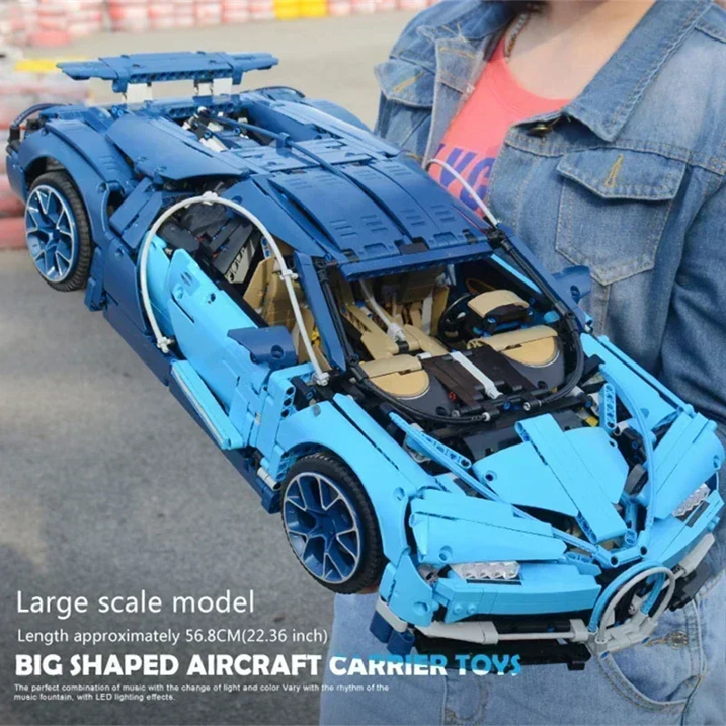 Color: Dark Khaki, Size: 4XL - 3599PCS Super Racing Car High-Tech Buga 1:8 Model Building Blocks 42083 Bricks Kids Toy Children Adults Christmas Birthday Gifts